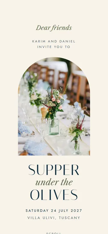 Long Table template on a phone
